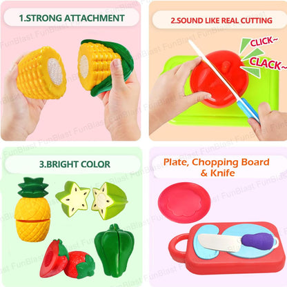 Filio™ Montessori Fruits & Vegetables Cutting Toy Set
