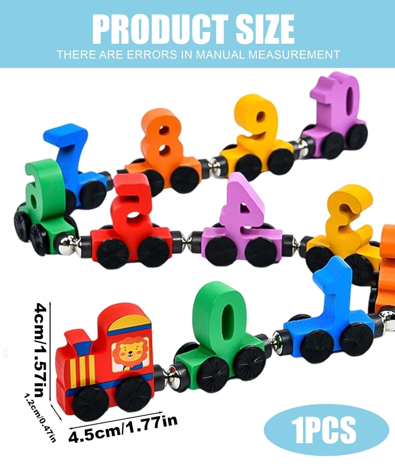 Filio Educational Wooden Magnetic 1–10 Number Train