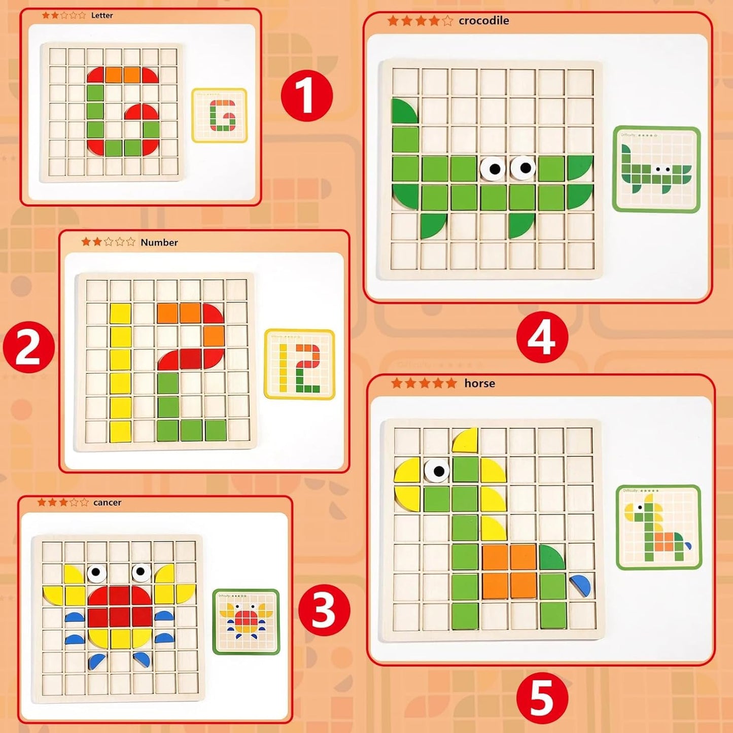 Filio 120pcs Wooden Brain Booster Blocks