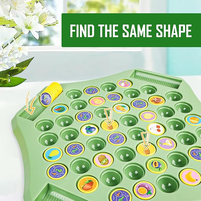 Flip & Match Animal Memory Game Board 4-Player Educational Puzzle Toy for Kids & Family