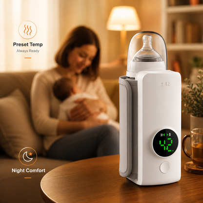 Filio™ WarmEase Pro – Premium Portable Rechargeable Baby Bottle Warmer