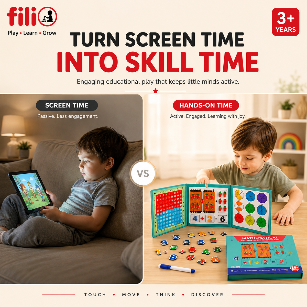 Filio Smart Math & Literacy Board™ | Improve Counting, Reading & Focus | Ages 3+