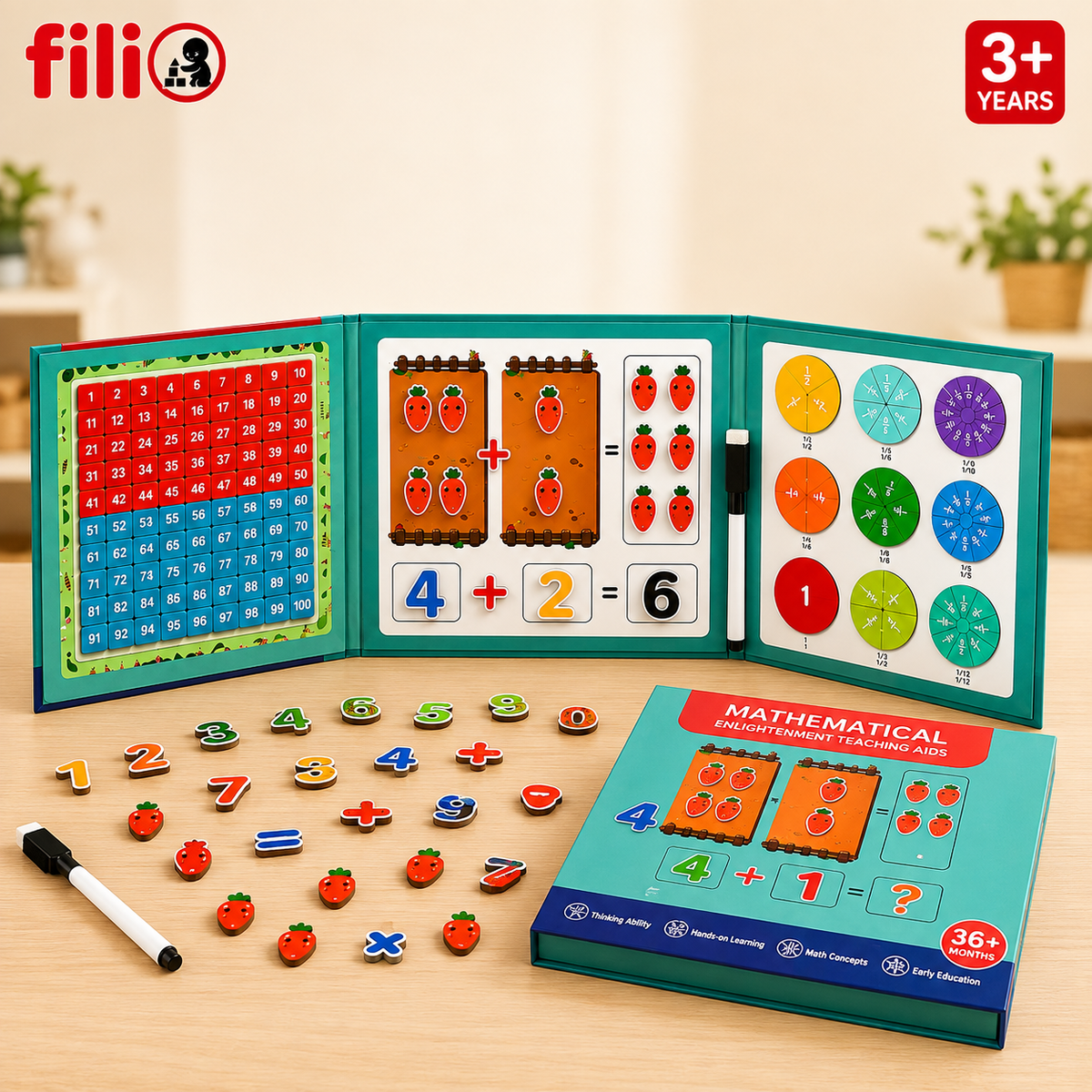 Filio Smart Math & Literacy Board™ | Improve Counting, Reading & Focus | Ages 3+