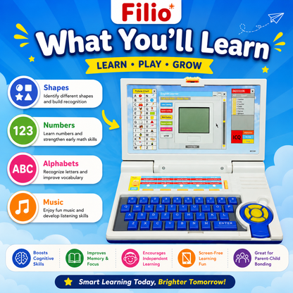 Filio Smart Learning Laptop™ | Interactive Educational Toy for Kids (3+ Years)