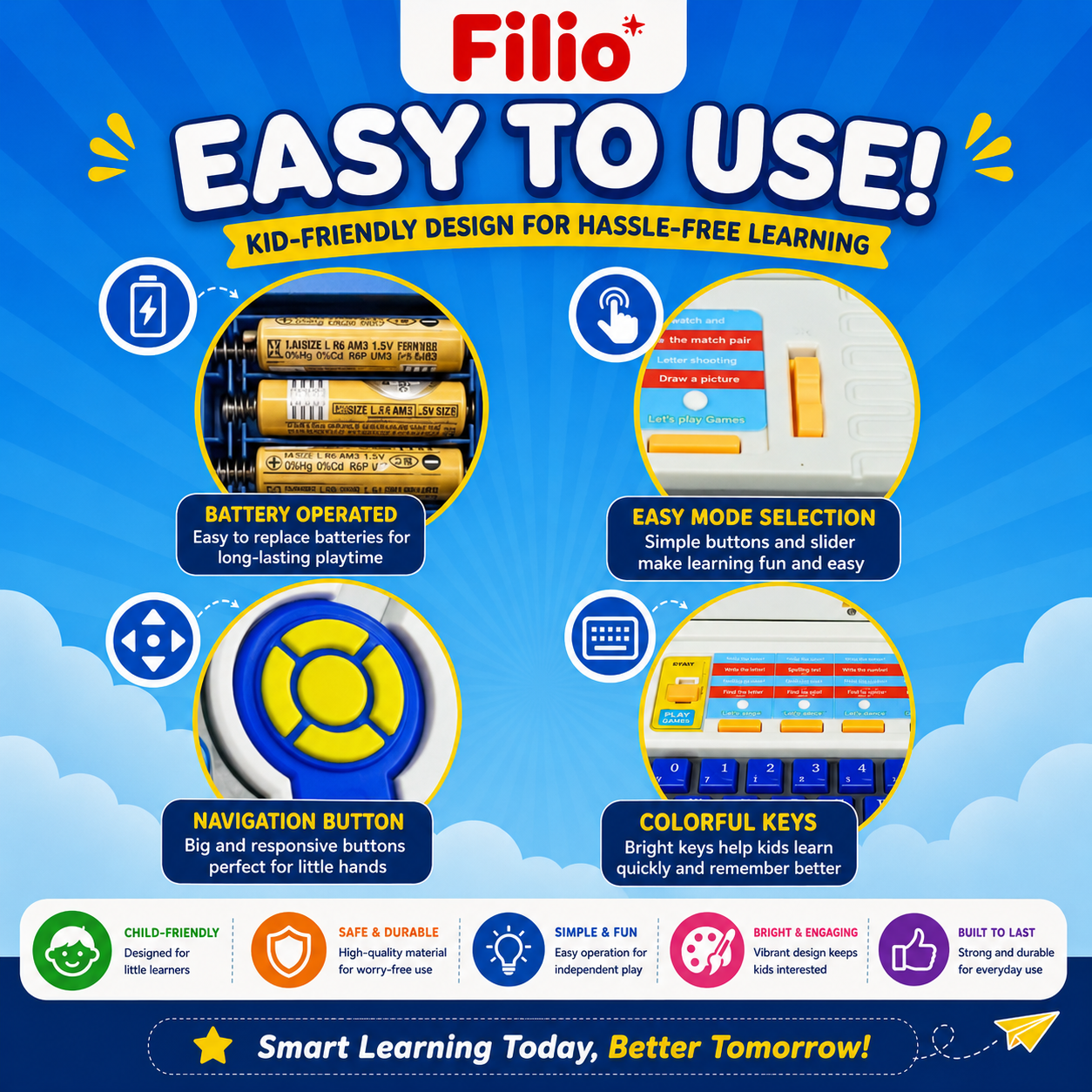Filio Smart Learning Laptop™ | Interactive Educational Toy for Kids (3+ Years)