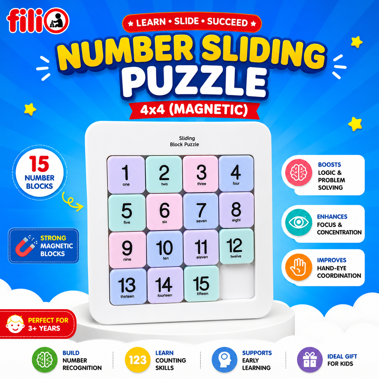 NumoShift™ – Smart Sliding Puzzle That Builds Focus & Logic