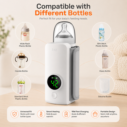 Filio™ WarmEase Pro – Premium Portable Rechargeable Baby Bottle Warmer
